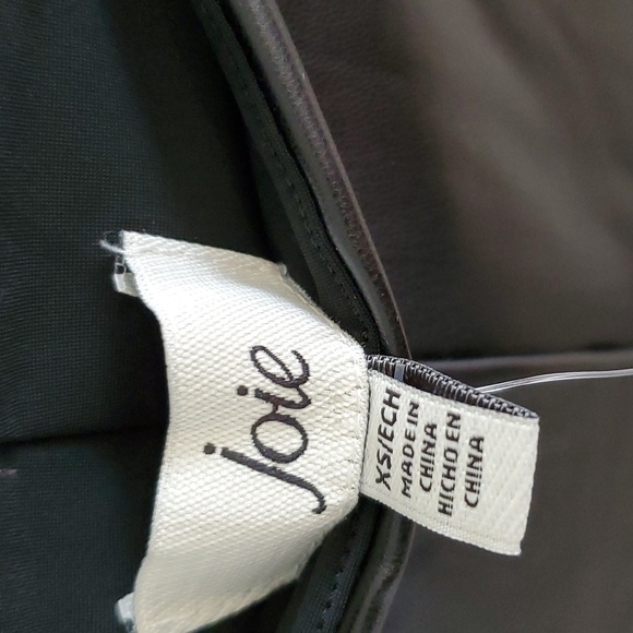 Joie faux leather leggings black size XS with raw hem high rise new with tags - Picture 4 of 8